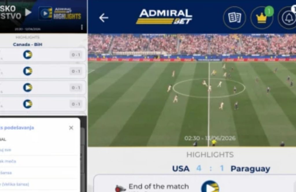 Revolucija sportskog klađenja: Admiral Bet pomjerio granice sa highlightsima